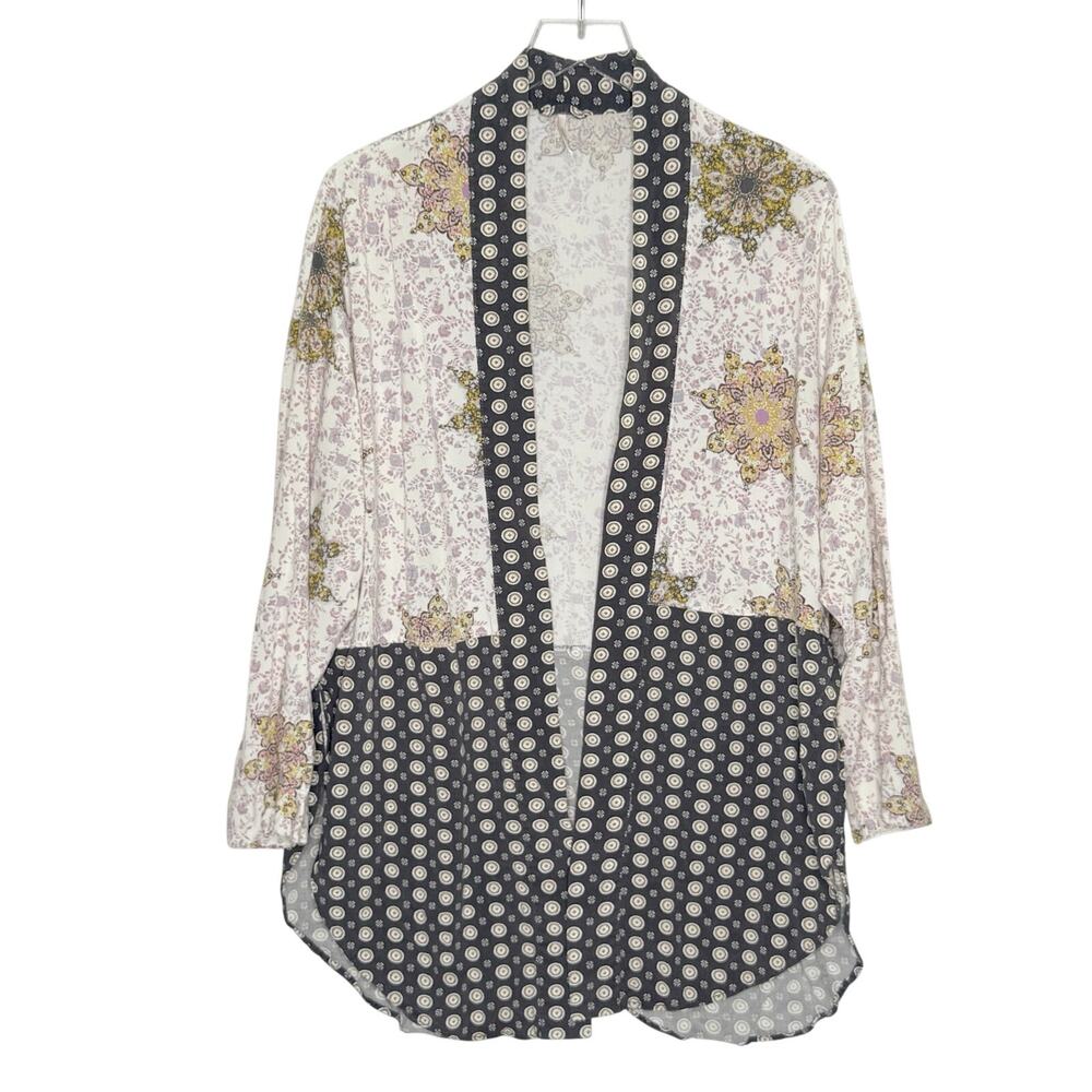 Free People Forget Me Knot Tie Front Kimono XS Oversized Hippie Indie Boho